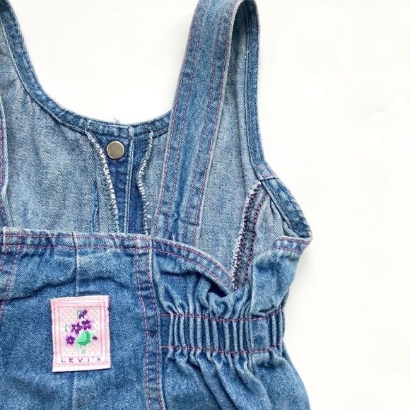 Vintage Little Levis pink label denim overalls 24m - Picture 7 of 10
